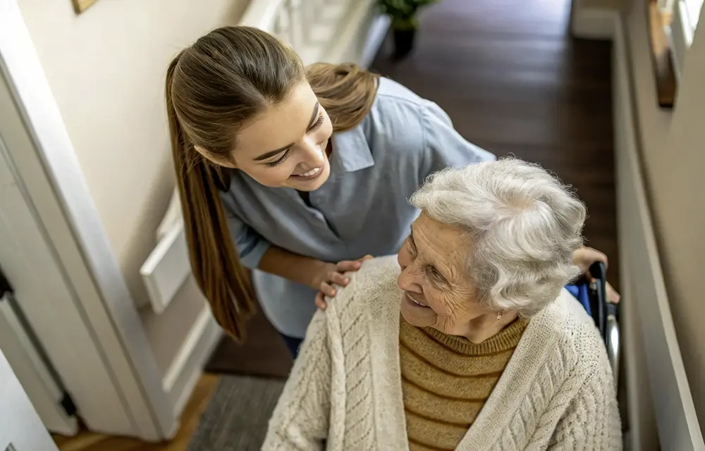 Kranken- und Mietfahrten Leistungsbeispiel Tür-zu-Tür-Begleitung Zielort Wohnung 1000x640